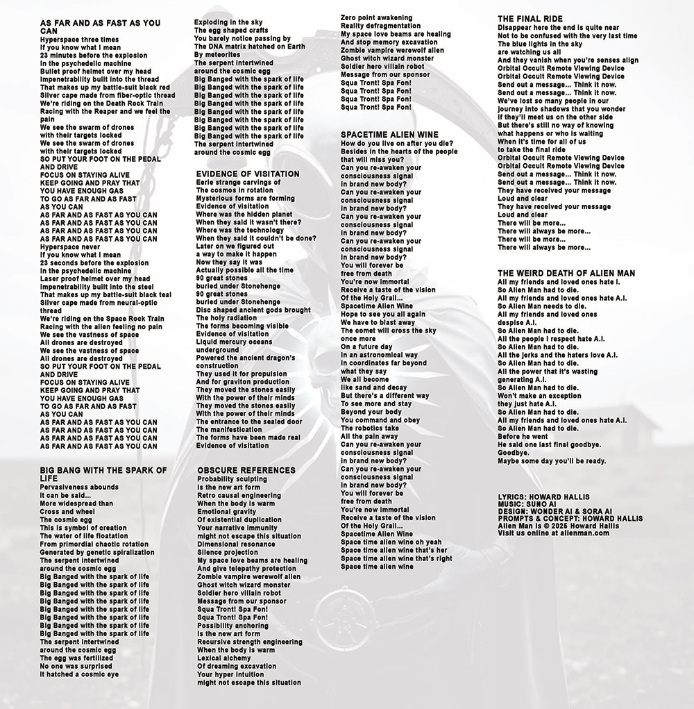 Weird Death Of Alien Man lyrics 2